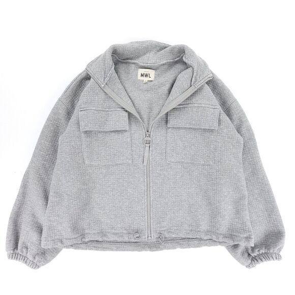 NEW Madewell MWL Quilted Jacquard Zip Jacket Heather Gray Workwear Cargo Minimal